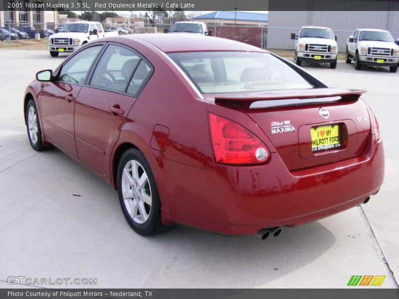 Red Opulence Metallic / Cafe Latte 2005 Nissan Maxima 3.5 SL