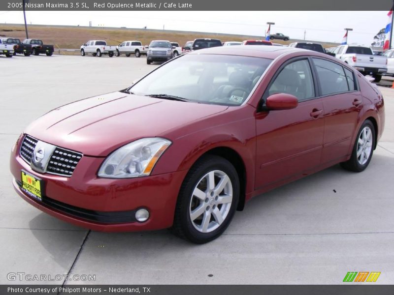 Red Opulence Metallic / Cafe Latte 2005 Nissan Maxima 3.5 SL