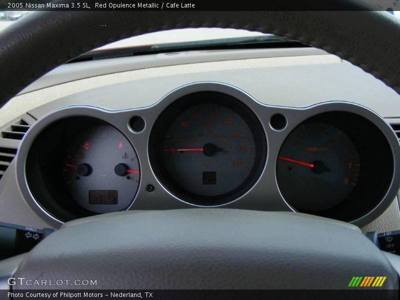 Red Opulence Metallic / Cafe Latte 2005 Nissan Maxima 3.5 SL