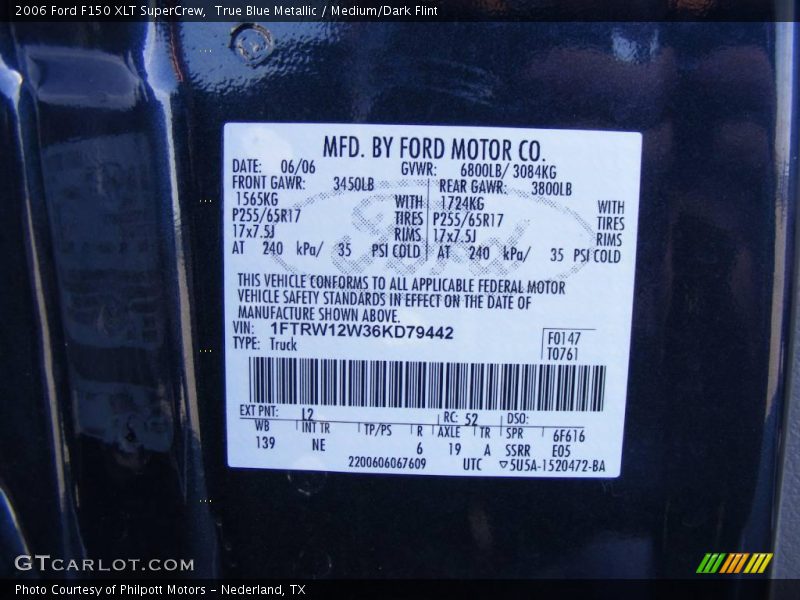 True Blue Metallic / Medium/Dark Flint 2006 Ford F150 XLT SuperCrew