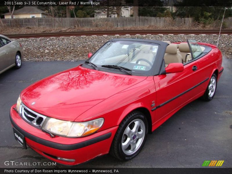 Laser Red / Warm Beige 2001 Saab 9-3 SE Convertible