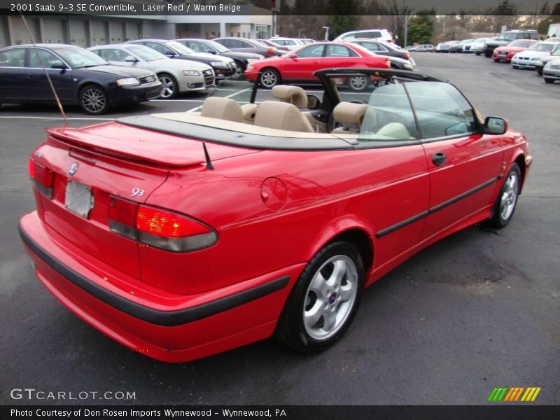 Laser Red / Warm Beige 2001 Saab 9-3 SE Convertible