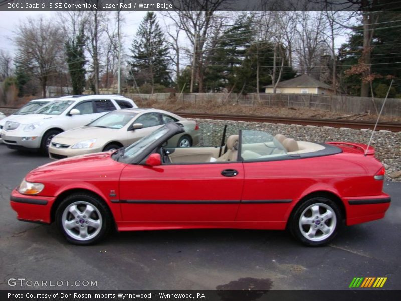 Laser Red / Warm Beige 2001 Saab 9-3 SE Convertible