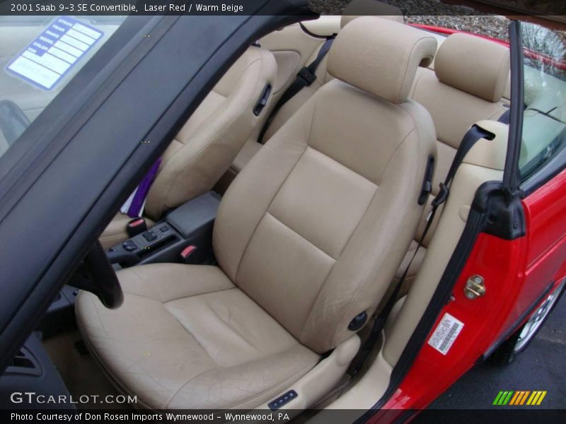 Laser Red / Warm Beige 2001 Saab 9-3 SE Convertible