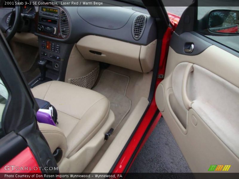 Laser Red / Warm Beige 2001 Saab 9-3 SE Convertible