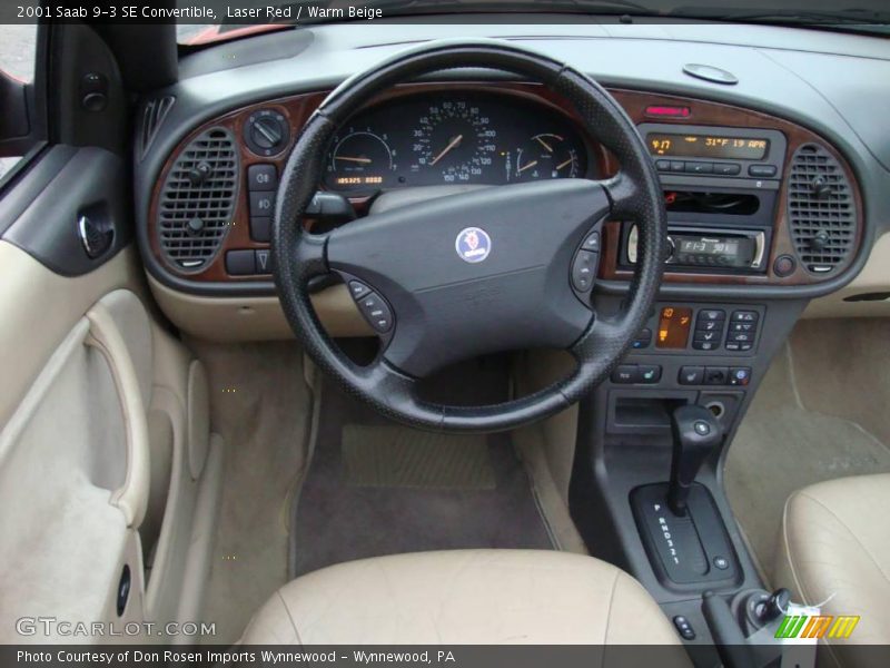 Laser Red / Warm Beige 2001 Saab 9-3 SE Convertible