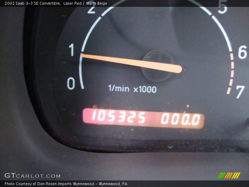 Laser Red / Warm Beige 2001 Saab 9-3 SE Convertible