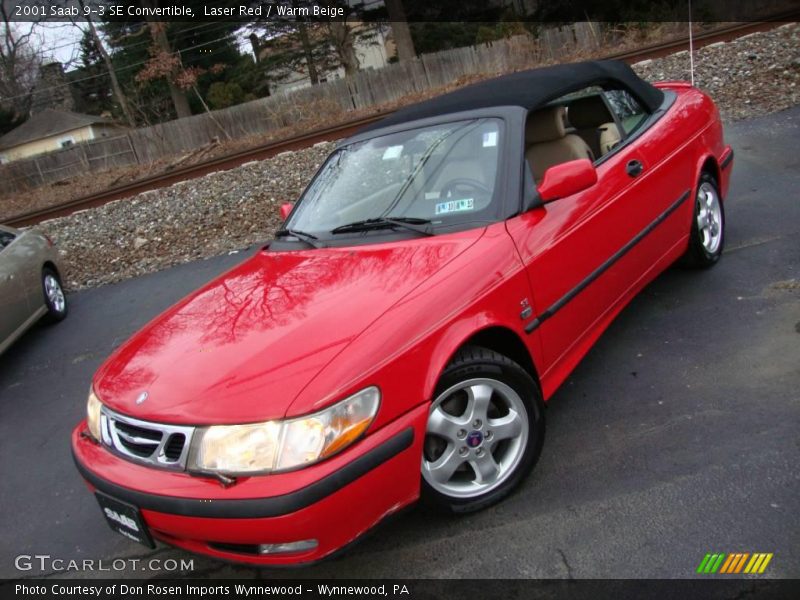 Laser Red / Warm Beige 2001 Saab 9-3 SE Convertible