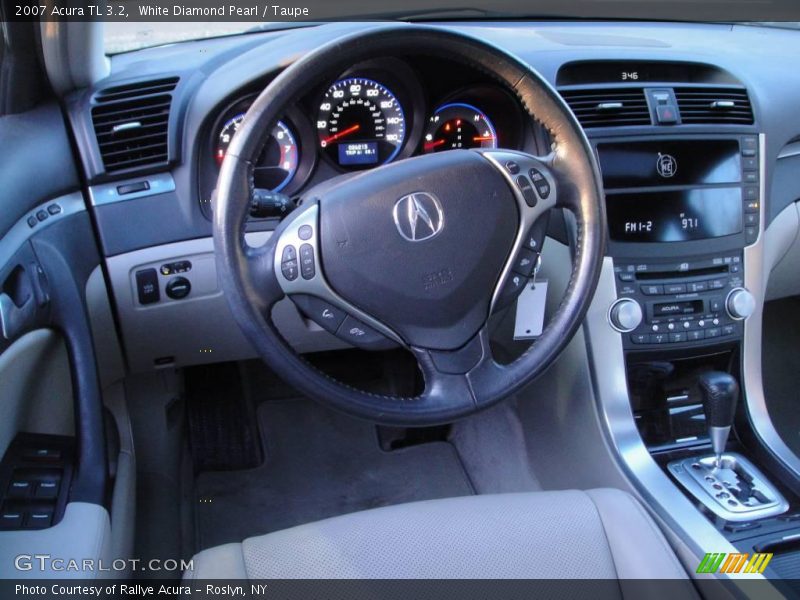 White Diamond Pearl / Taupe 2007 Acura TL 3.2