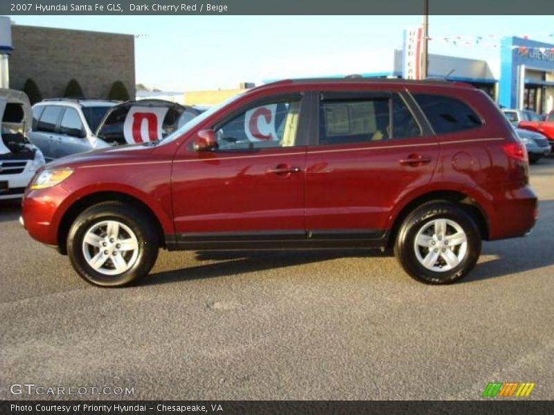Dark Cherry Red / Beige 2007 Hyundai Santa Fe GLS