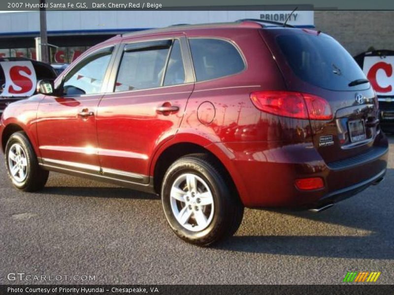 Dark Cherry Red / Beige 2007 Hyundai Santa Fe GLS