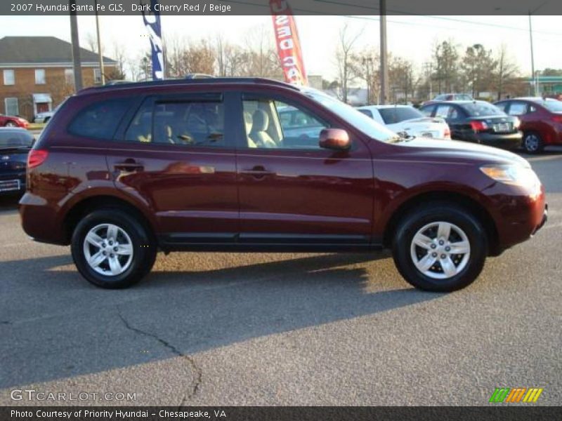 Dark Cherry Red / Beige 2007 Hyundai Santa Fe GLS