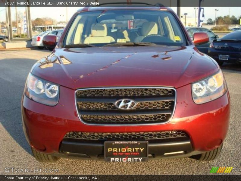 Dark Cherry Red / Beige 2007 Hyundai Santa Fe GLS