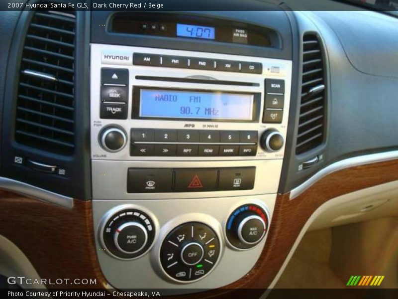 Dark Cherry Red / Beige 2007 Hyundai Santa Fe GLS