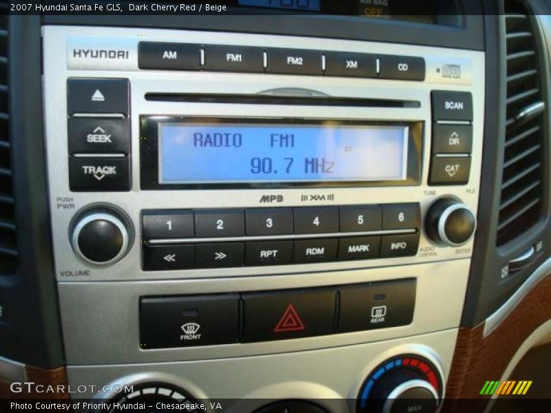 Dark Cherry Red / Beige 2007 Hyundai Santa Fe GLS