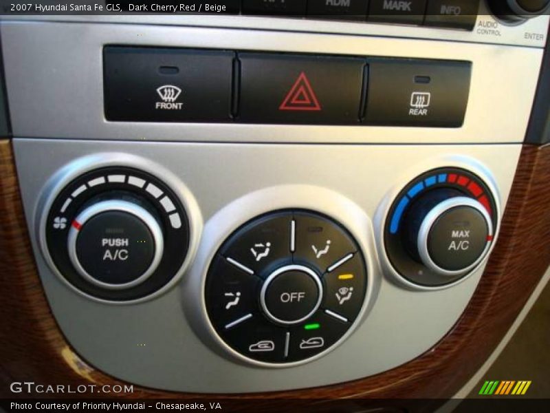 Dark Cherry Red / Beige 2007 Hyundai Santa Fe GLS