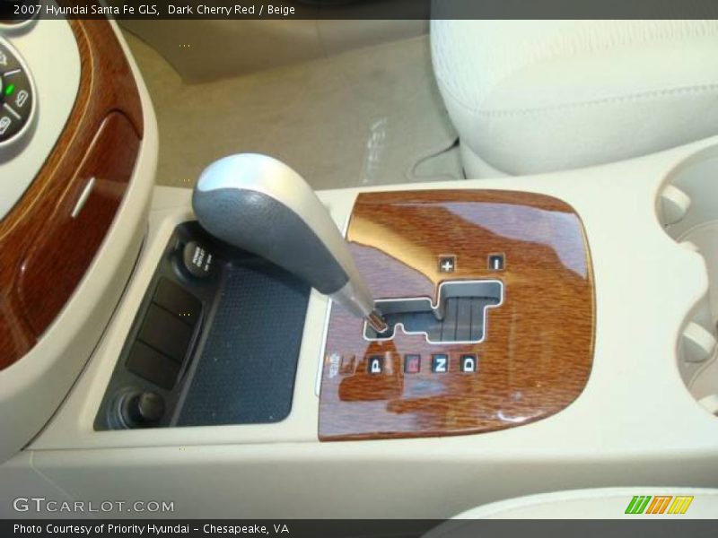 Dark Cherry Red / Beige 2007 Hyundai Santa Fe GLS