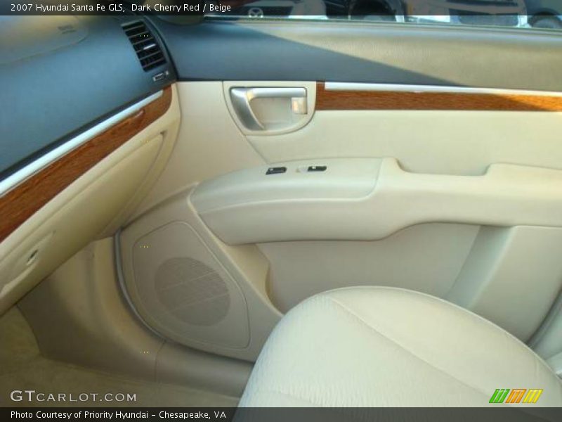 Dark Cherry Red / Beige 2007 Hyundai Santa Fe GLS