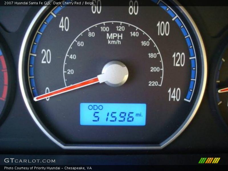 Dark Cherry Red / Beige 2007 Hyundai Santa Fe GLS