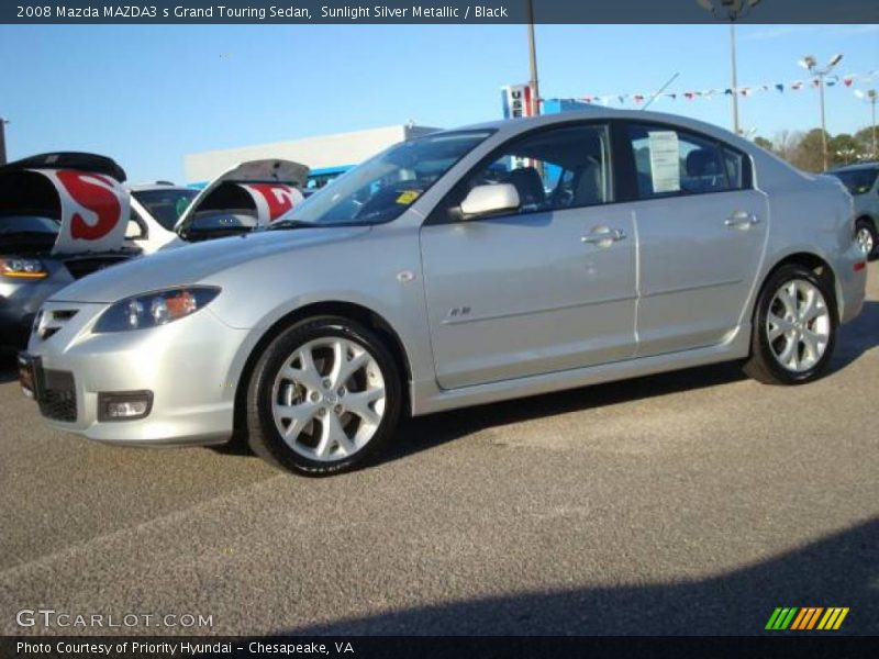 Sunlight Silver Metallic / Black 2008 Mazda MAZDA3 s Grand Touring Sedan