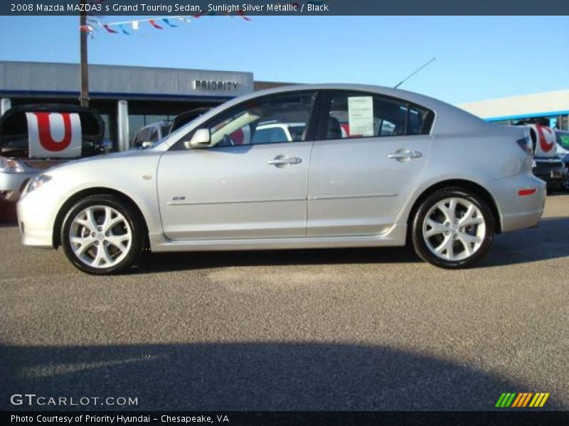 Sunlight Silver Metallic / Black 2008 Mazda MAZDA3 s Grand Touring Sedan
