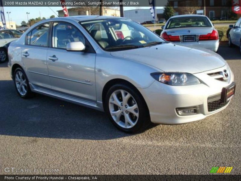 Sunlight Silver Metallic / Black 2008 Mazda MAZDA3 s Grand Touring Sedan