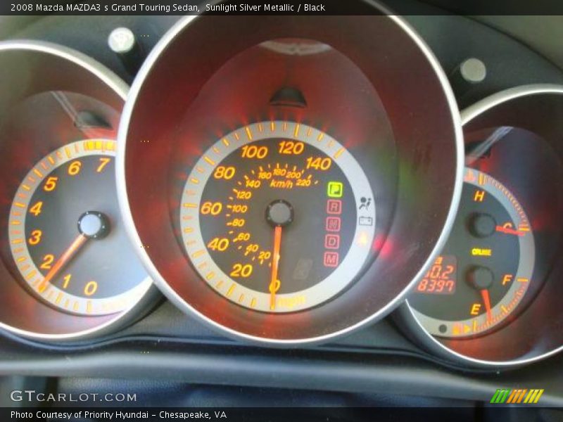 Sunlight Silver Metallic / Black 2008 Mazda MAZDA3 s Grand Touring Sedan