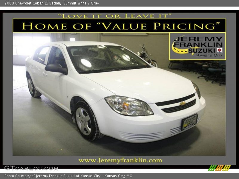 Summit White / Gray 2008 Chevrolet Cobalt LS Sedan