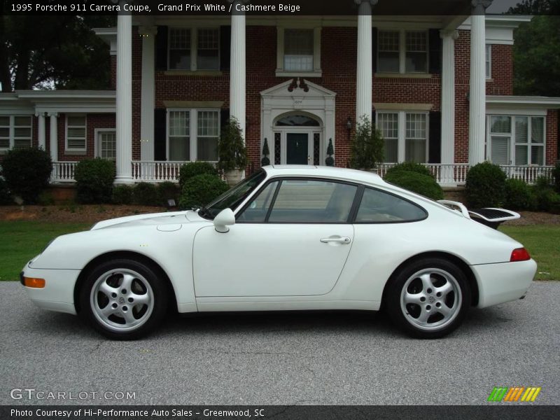 Grand Prix White / Cashmere Beige 1995 Porsche 911 Carrera Coupe