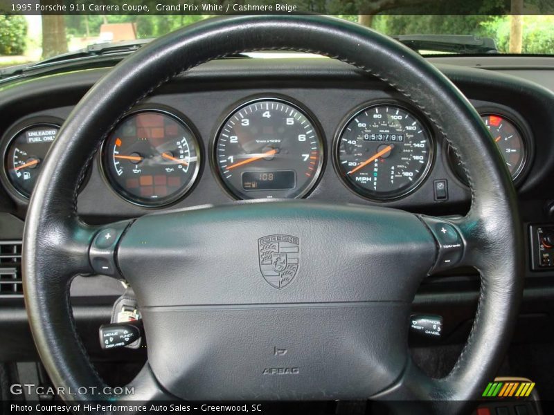 Grand Prix White / Cashmere Beige 1995 Porsche 911 Carrera Coupe