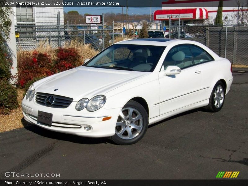 Alabaster White / Stone 2004 Mercedes-Benz CLK 320 Coupe