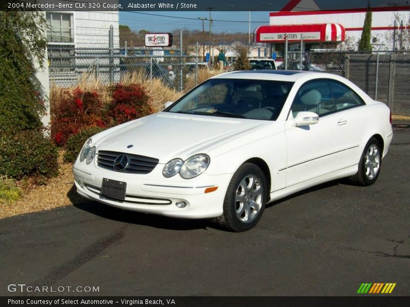 Alabaster White / Stone 2004 Mercedes-Benz CLK 320 Coupe