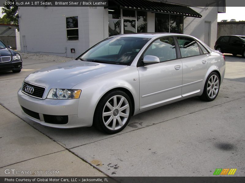 Brilliant Silver / Black Leather 2004 Audi A4 1.8T Sedan