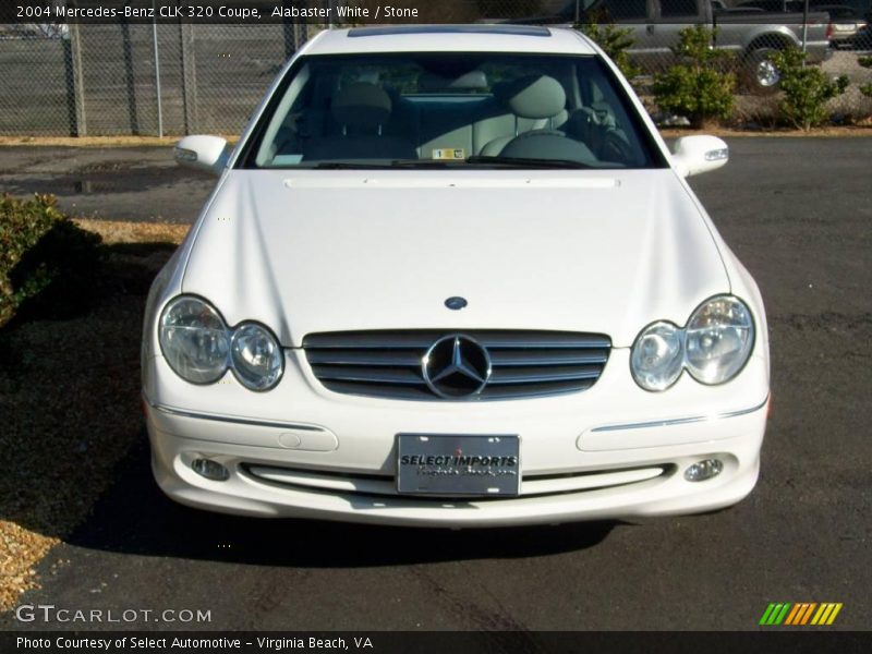 Alabaster White / Stone 2004 Mercedes-Benz CLK 320 Coupe
