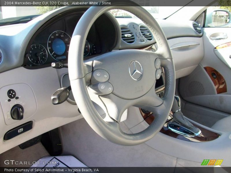 Alabaster White / Stone 2004 Mercedes-Benz CLK 320 Coupe