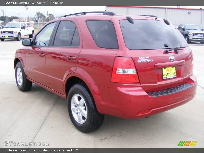 Spicy Red / Beige 2009 Kia Sorento LX