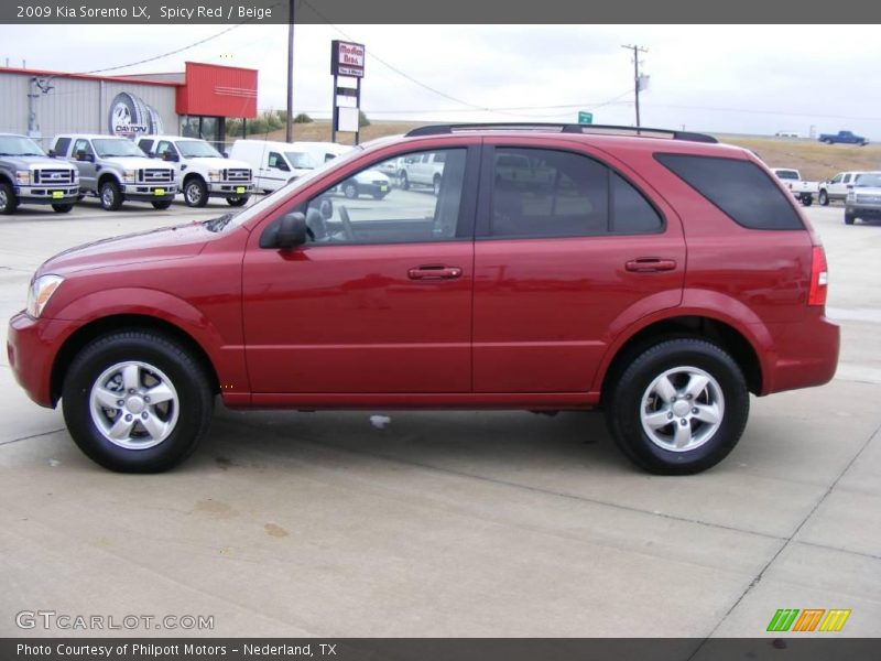 Spicy Red / Beige 2009 Kia Sorento LX