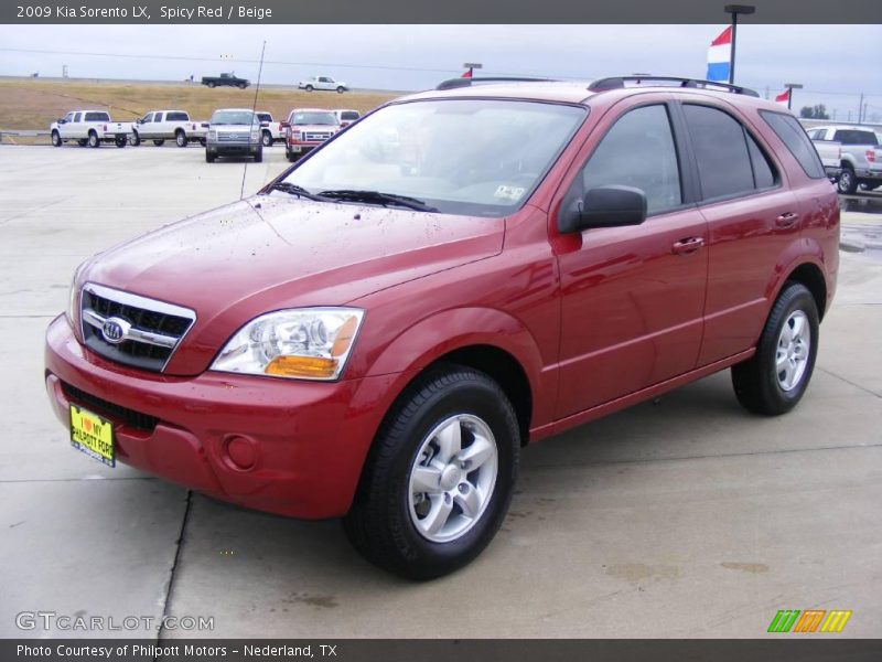 Spicy Red / Beige 2009 Kia Sorento LX