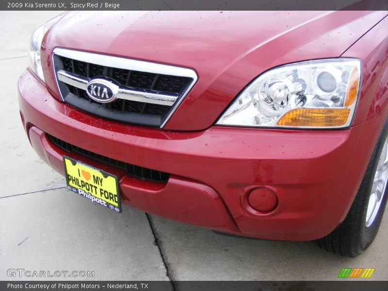 Spicy Red / Beige 2009 Kia Sorento LX