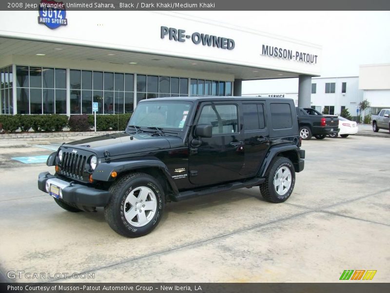 Black / Dark Khaki/Medium Khaki 2008 Jeep Wrangler Unlimited Sahara