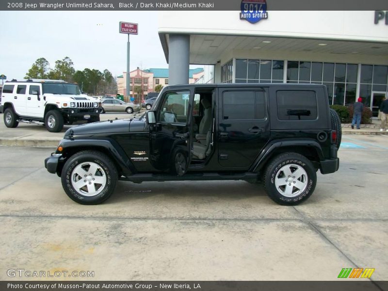 Black / Dark Khaki/Medium Khaki 2008 Jeep Wrangler Unlimited Sahara