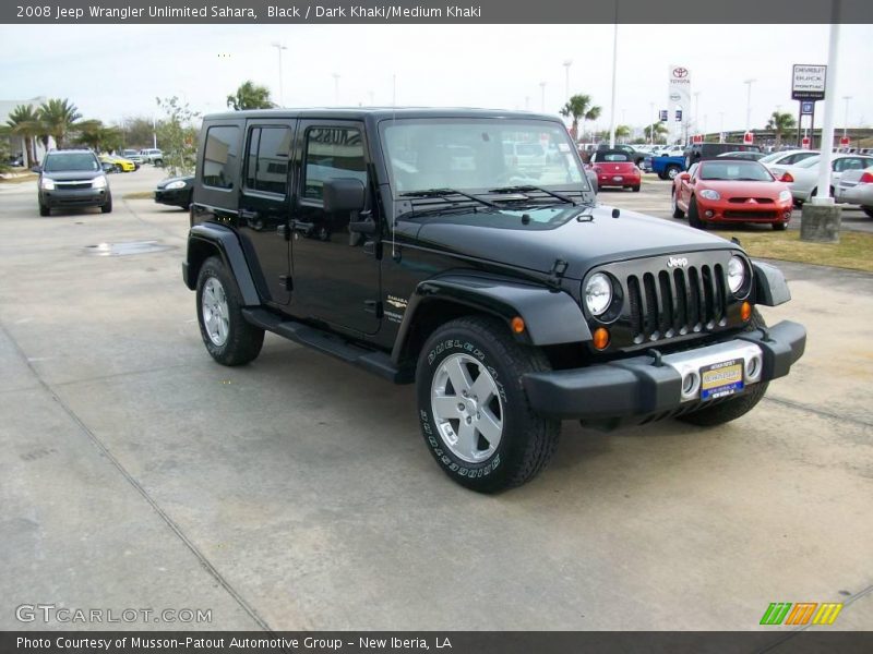 Black / Dark Khaki/Medium Khaki 2008 Jeep Wrangler Unlimited Sahara