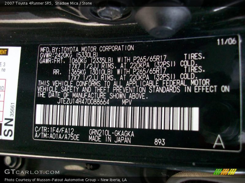 Shadow Mica / Stone 2007 Toyota 4Runner SR5
