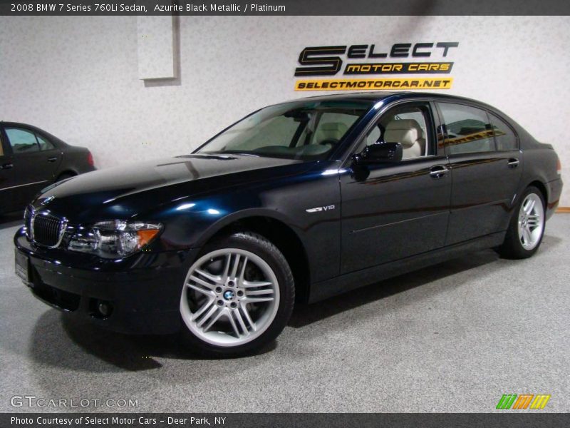 Azurite Black Metallic / Platinum 2008 BMW 7 Series 760Li Sedan
