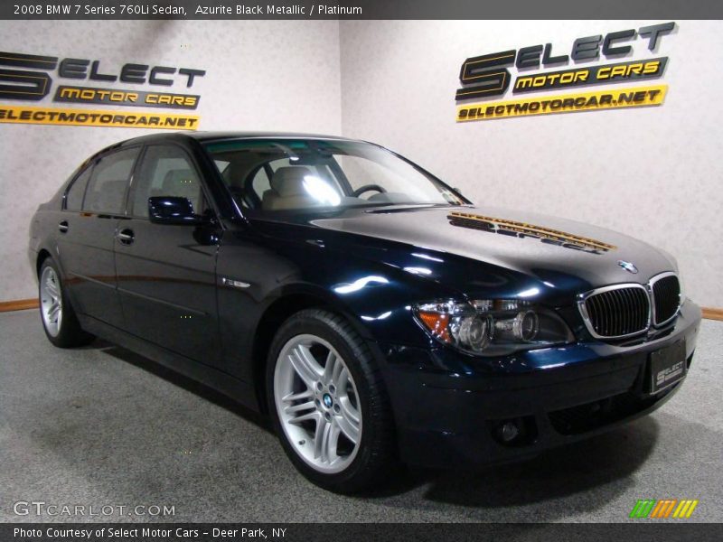 Azurite Black Metallic / Platinum 2008 BMW 7 Series 760Li Sedan