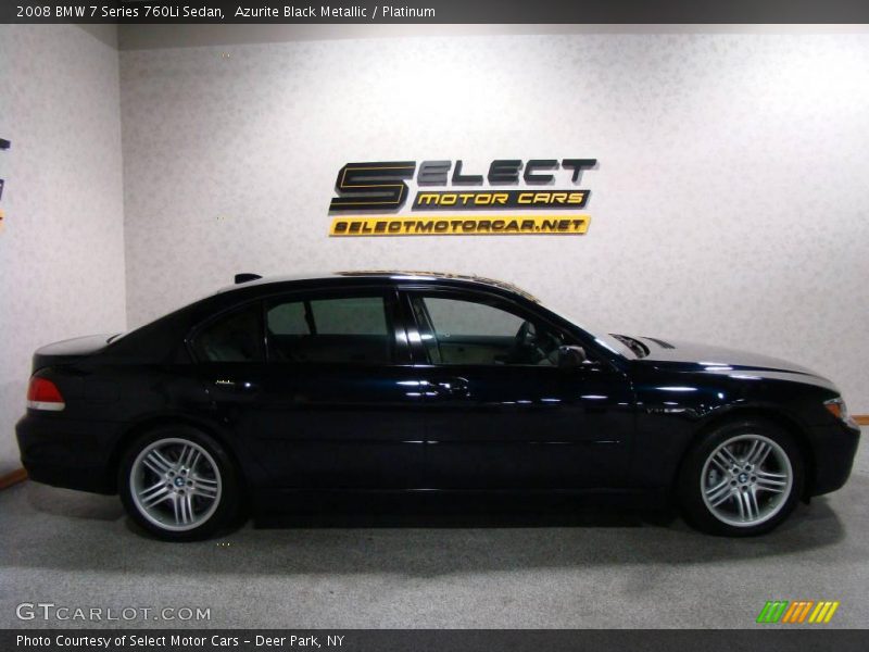Azurite Black Metallic / Platinum 2008 BMW 7 Series 760Li Sedan