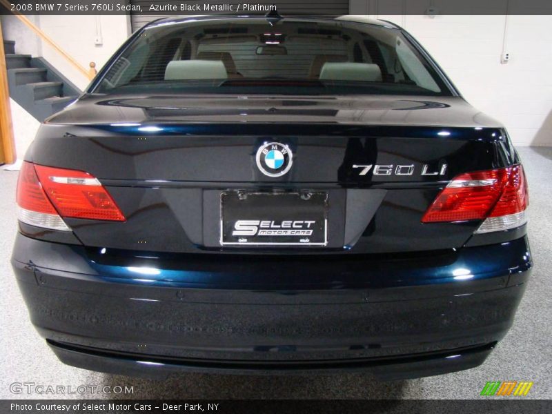 Azurite Black Metallic / Platinum 2008 BMW 7 Series 760Li Sedan