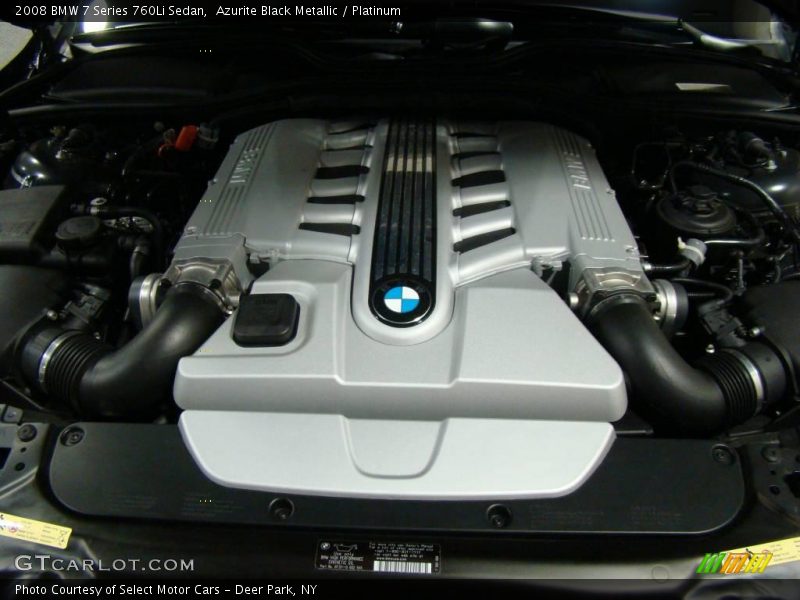 Azurite Black Metallic / Platinum 2008 BMW 7 Series 760Li Sedan