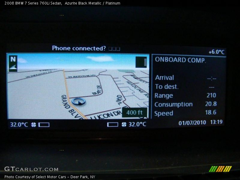 Azurite Black Metallic / Platinum 2008 BMW 7 Series 760Li Sedan