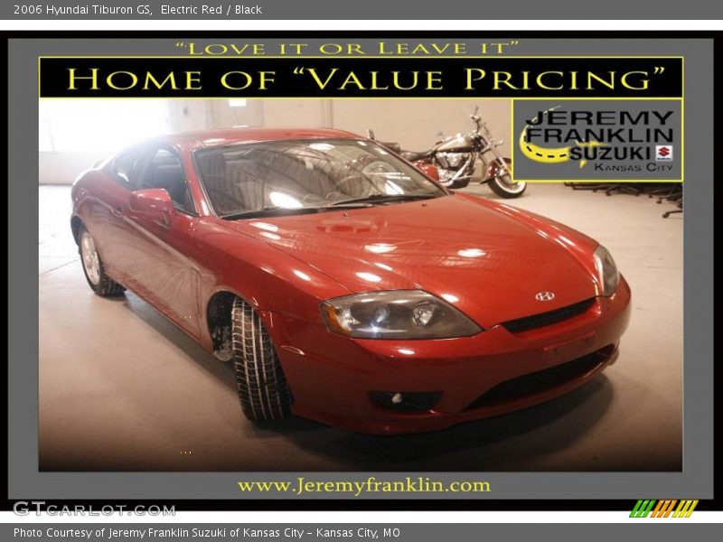 Electric Red / Black 2006 Hyundai Tiburon GS
